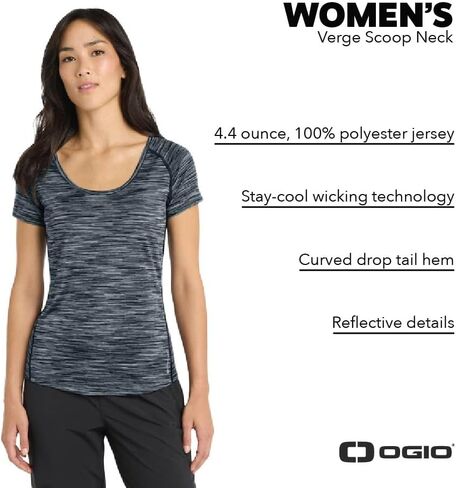 Ogio Women's Verge Scoop Neck Tee | قميص فتل الرطوبة للنساء ، قمة الأكمام القصيرة الرياضية in Saudi Arabia