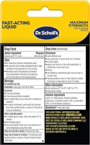 Dr. Scholl's Clear Away Liquid WART Remover // 1/3 fl oz, Clinically Proven, Fast-Acting, Maximum Strength for Common & Plantar Warts, Safe for Children 4+, 20 Treatments in Saudi Arabia