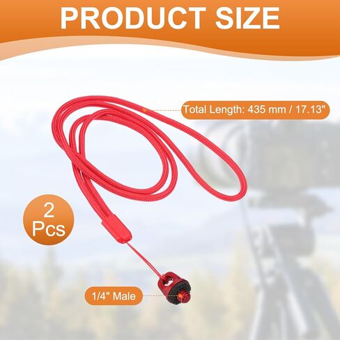حبل معصم كاميرا Patikil ، أحزمة معصم اليد 2 PCS مع 1/4 بوصة للكاميرات 360 Selfie Stick ، ​​Red in Saudi Arabia