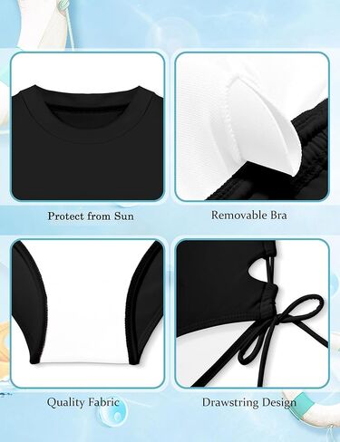الفتيات المايوه قصيرة الأكمام ثوب السباحة الصلبة 2 قطعة الرياضة Rashguard ملابس السباحة الفتيات 7-14T in Kuwait