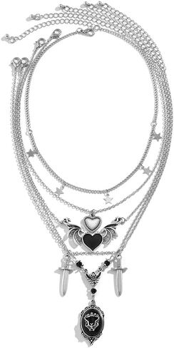 Dainty Necklace for Women, Layered Chain Choker Necklaces Personalized Gold Plated Y Pendant Gifts for Women Porm Pageant Party Anniversary in Saudi Arabia