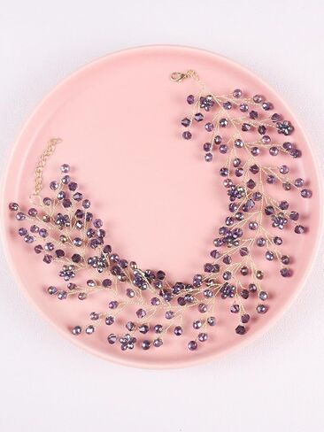 Bohemian Wide Crystal Choker Necklace for Women Handmade Gem Stone Chokers Bridal Chain Necklace for Party Wedding in Saudi Arabia