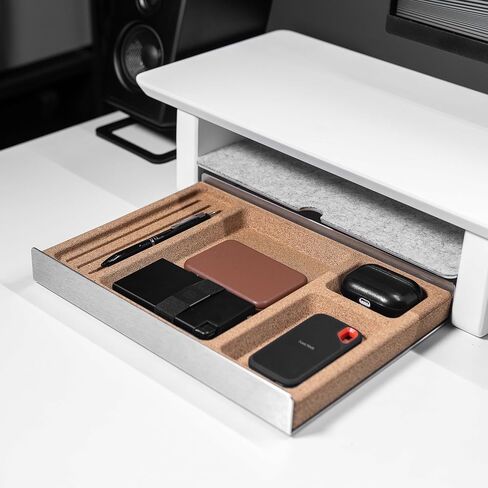 Desk Shelf Setup Cockpit Monitor Stand for Dual Screen Walnut Wood Riser Large Desk Organiser (Full Length | 45.7 Inches) in Saudi Arabia