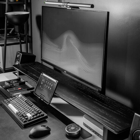 Desk Shelf Setup Cockpit Monitor Stand for Dual Screen Walnut Wood Riser Large Desk Organiser (Full Length | 45.7 Inches) in Kuwait