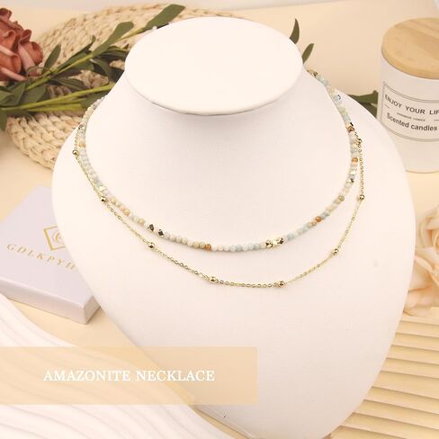 قلادات من الخضروات للنساء - 3 مم مصنوعة يدويًا من الحجر الطبيعي الشفاء من القلادة الكريستالية قلادة ذهبية للنساء للنساء هدايا المجوهر in Kuwait