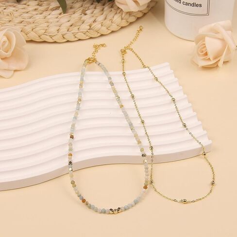 قلادات من الخضروات للنساء - 3 مم مصنوعة يدويًا من الحجر الطبيعي الشفاء من القلادة الكريستالية قلادة ذهبية للنساء للنساء هدايا المجوهر in Kuwait