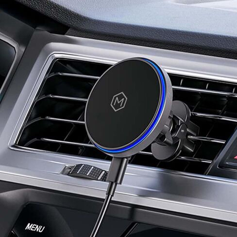 MAG Switch QI2 Wireless Car Charger Slot Slot Slot ، شاحن سريع 15W مع مفتاح تشغيل/إيقاف مدمج لشحن أكثر ذكاءً ، مغناطيس N52 قوي ، متوافق مع iPhone 12-16 in Kuwait
