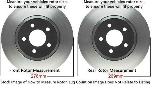 Detroit Axle - Brake Kit for 4-Wheel Disc 2011-2015 Chevrolet Cruze, 2013-2016 Sonic Replacement Drilled & Slotted Brake Rotors and Ceramic Brakes Pads: 10.87" inch Front and 10.59" inch Rear Rotors in Saudi Arabia