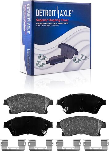 Detroit Axle - Brake Kit for 4-Wheel Disc 2011-2015 Chevrolet Cruze, 2013-2016 Sonic Replacement Drilled & Slotted Brake Rotors and Ceramic Brakes Pads: 10.87" inch Front and 10.59" inch Rear Rotors in Saudi Arabia
