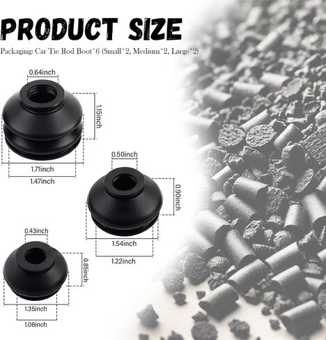 6PCS Car Tie Rod Boot,Rubber Ball Joint Boot Replacement for Avoiding Dust from Entering Ball Joints,Professional Car Accessories Tie Rod End Boots for Auto Steering System in Saudi Arabia