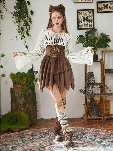 SHENHE Women's Hollow Out Knitted Pullover Sweater Crochet Cropped Sweater Top Long Sleeve Casual Cover Up Top in Saudi Arabia