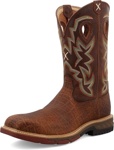 Twisted X Men's 12 "Western Work Boot ، إصبع قدم مربع إصبع القدم مع Cellstretch ، Tan & Tan ، 7 د in Saudi Arabia