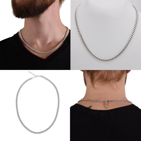 Cuban Link Chain Necklace For Husband, Love You This Much To My Husband Classic Steel Jewelry Gift Birthday Christmas Anniversary Jewelry Gifts for Dad Brother Boyfriend Son in Saudi Arabia