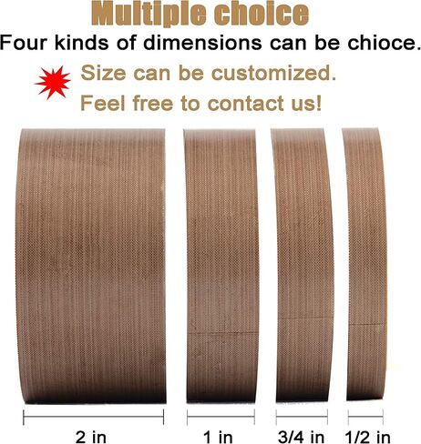 Teflon Fabric Tape, 3/4 Inch 30 Feet PTFE Tape for Vacuum Sealer Machine, Hand Impulse Sealers Insulation PTFE Coated Fiberglass Adhesive Tape Compatible with FoodSaver, Seal A Meal, Weston, Cabella in Kuwait