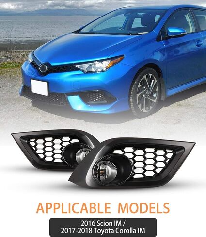 تتوافق مصابيح ضباب Autowiki لعام 2016 Scion IM/ 2017-2018 Toyota Corolla IM مصابيح الضباب البديلة 2pcs مع عدسة واضحة in Saudi Arabia
