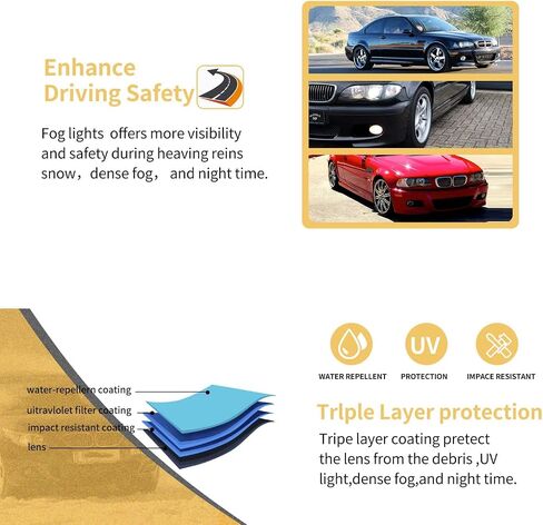 مصابيح أضواء الضباب لعام 2000-2006 BMW (E46 M3 E39 M5)/3 Series (320i 323i 325i 325xi 330i 330xi Sedan w/Sport Package ، 325i 325xi wagon w/package) التجميع الممتاز). in Kuwait