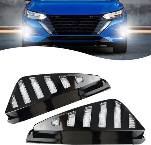 LED Front Bumper Fog light DRL Amber Sequential Turn Signal Lamp Feature Kit for Nissan Sentra 2024 2025 S SV SR Replacement Front Bumper Trim Accessories in Saudi Arabia