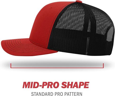 Richardson Unisex 112 Trucker Adjustable Snapback Baseball Cap, Split Charcoal/White, One Size Fits Most in Kuwait