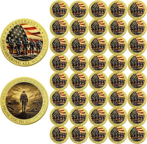 42 PCS Military Challenge Coin Remembering Veteran Appreciation All Who Served Veteran's Day Gifts Veteran Gifts Bulk in Saudi Arabia