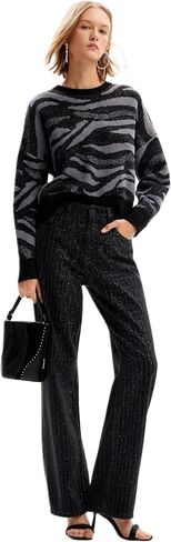 Desigual Women's Woman Flat Knit Thin Gauge Pullover in Saudi Arabia