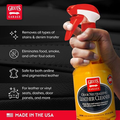 Griot's Garage 10972 Odor Neutralizing Leather Cleaner Gallon – Cleans Leather & Vinyl Seats, Dashboards, Door Panels & More While Removing Odors. Safe On Analine & Pigmented Leather in Saudi Arabia