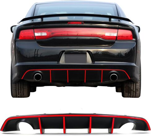 Diffuser المصد الخلفي متوافق مع 2012-2014 Dodge Charger SRT8 ، V2 Style PP Splitter SPOILER VALANCE DIFFUSER CIT in Kuwait