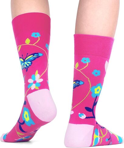 WeciBor Women's Funny Colorful Novelty Pattern Combed Cotton Socks 5 Pairs in Kuwait