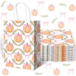 16 قطعة من Kolldenn أكياس هدايا ورقية على شكل فيونكة وردية من Kolldenn حقائب هدايا لحفلات أعياد الميلاد وعيد الميلاد مع مقابض حقائب حلوى Goodie لمستلزمات حفلات الزفاف الوردية مقاس 8.3 × 5.9 × 3.1 بوصة (فيونكة وردية صغيرة) in Kuwait