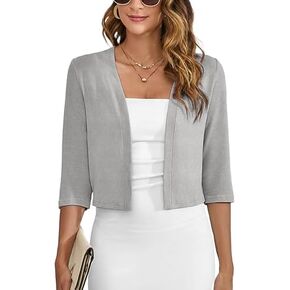 Heymoments Women's 3/4 Sleeve Thin Shrugs Lightweight Open Front Cropped Cardigan for Women in Kuwait