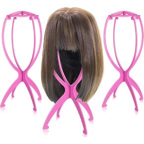 Wig Stand, Portable Wig Holder Wig Head Stand for All Wigs Travel Wig Hair Stylist Gifts for Women(black (2 pack)) in Kuwait