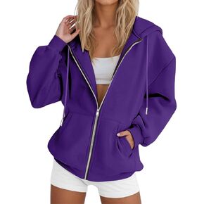 Zip Up Hoodie Women Oversized Sweatshirts Fall Fashion Casual Jackets Fleece Hooded Pullover Tops 2025 Winter Clothes in Saudi Arabia