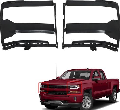 1 Pair of Headlight Trim Bezel Cover Left and Right Side Replacement for Silverado 1500 2016-2018 in Saudi Arabia