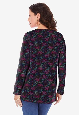 Roaman's Women's Plus Size Ultimate Long Sleeve Crewneck Tee in Saudi Arabia