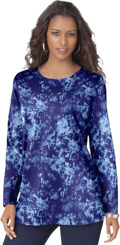 Roaman's Women's Plus Size Ultimate Long Sleeve Crewneck Tee in Saudi Arabia