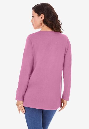 Roaman's Women's Plus Size Ultimate Long Sleeve Crewneck Tee in Saudi Arabia