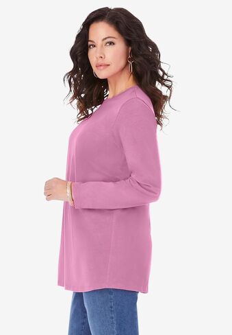 Roaman's Women's Plus Size Ultimate Long Sleeve Crewneck Tee in Saudi Arabia