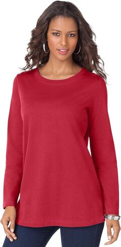 Roaman's Women's Plus Size Ultimate Long Sleeve Crewneck Tee in Saudi Arabia