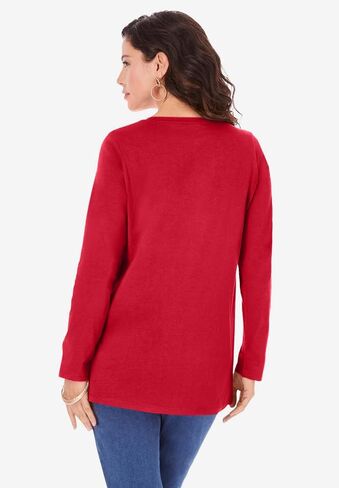 Roaman's Women's Plus Size Ultimate Long Sleeve Crewneck Tee in Saudi Arabia