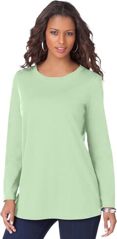 ROAMAN's Women's Plus Size Ultimate Long Sleeve Crewneck Tee in Saudi Arabia