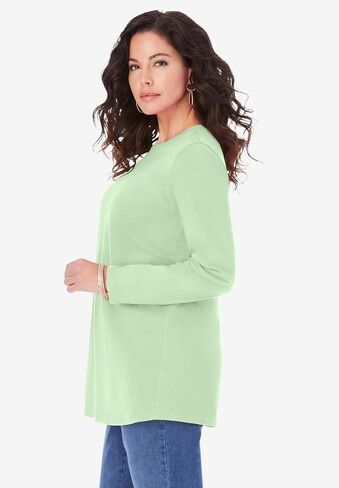 ROAMAN's Women's Plus Size Ultimate Long Sleeve Crewneck Tee in Saudi Arabia