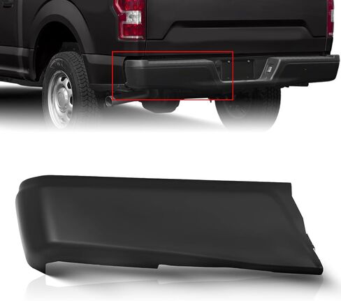 كاربال خلفي المصد الخلفي أغطية نهاية الطرف المتوافقة مع 2015-2020 فورد F150 W/O Park Sensor Hole Driver الأسود واستبدال جانب الراكب FO1102382 in Kuwait