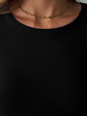 نساء 3/4 قمم الأكمام مضلعة متماسكة قليلة القمصان الضيقة الضيقة Crewneck tee theirt 2025 الخريف ملابس غير رسمية in Saudi Arabia