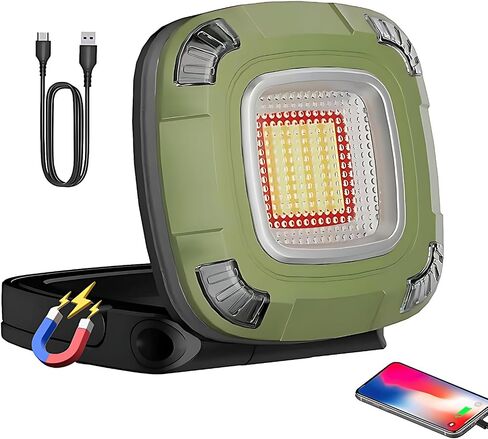 مصابيح عمل LED 2000 LM قابلة لإعادة الشحن، بنك طاقة 10,000 مللي أمبير في الساعة، ميكانيكي ضوء عمل مغناطيسي، IPX5 مقاوم للماء، 7 أوضاع إضاءة، أضواء عمل محمولة لإصلاح السيارات، مصباح يدوي، التخييم، الصيد، الإعصار in Kuwait