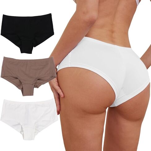 Women's Sexy Sports Briefs Ruched Butt Lifting Panties Half Back Soft Active Yoga Underwear 3 Pack in Saudi Arabia