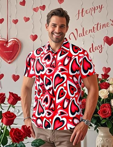 Men's Novelty Shirt Short Sleeve Golf Polo Top in Kuwait