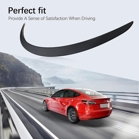 Model 3 Spoiler Lip - لامع ألياف الكربون اللامعة للرياضة الرياضية المفسدة الشفاه الخلفية الموفرة التوافق مع 2017-2023 Tesla Model 3 المفسد الخلفي in Saudi Arabia