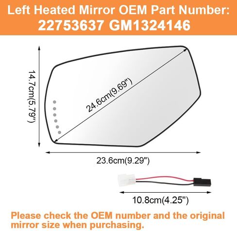 Senzeal Side Side Side Glass Dhated Mirror مع ضوء الإشارة للدوران لـ GMC Sierra 1500 2500HD 3500HD 2015-2017 CHEVY SILVERADO 3500HD 2500HD 1500 2014-2017 استبدال 22753637 GM1324146 (الجانب الأيسر) in Saudi Arabia