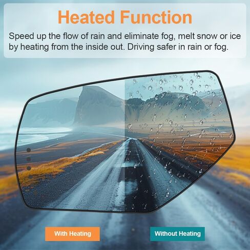 Senzeal Side Side Side Glass Dhated Mirror مع ضوء الإشارة للدوران لـ GMC Sierra 1500 2500HD 3500HD 2015-2017 CHEVY SILVERADO 3500HD 2500HD 1500 2014-2017 استبدال 22753637 GM1324146 (الجانب الأيسر) in Saudi Arabia