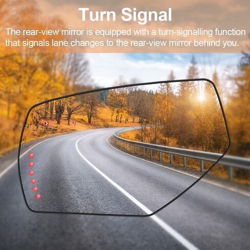 Senzeal Side Side Side Glass Dhated Mirror مع ضوء الإشارة للدوران لـ GMC Sierra 1500 2500HD 3500HD 2015-2017 CHEVY SILVERADO 3500HD 2500HD 1500 2014-2017 استبدال 22753637 GM1324146 (الجانب الأيسر) in Saudi Arabia