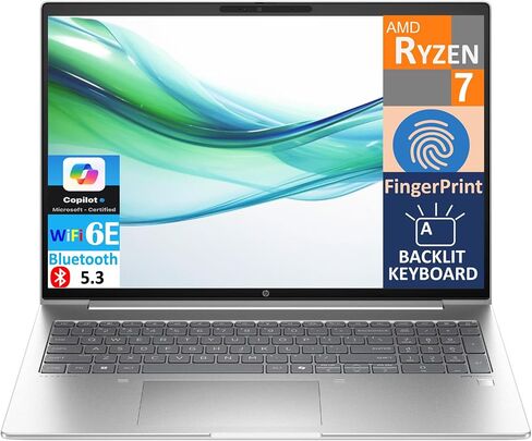 HP 2025 ProBook 465 G11 Copilot AI Business Laptop 16.0" FHD+ Display (AMD Ryzen 7 7735U (Beats i7-1355U), 16GB DDR5, 512GB SSD, Backlit KYB, FP, WiFi 6E, Win11P) (Replaces ProBook 460 with AMD) in Saudi Arabia